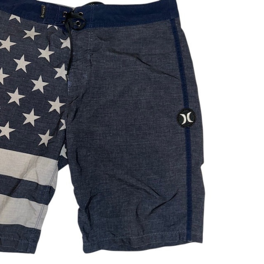 Men's Hurley Phantom Board Shorts Size 29 Gotham Grey Charcoal Patriot USA Flag - Picture 6 of 14